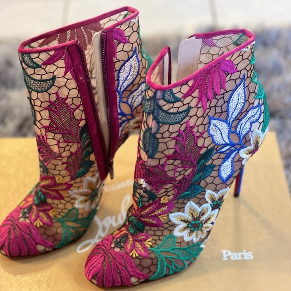Christian Louboutin Shoes - COPY - Christian Louboutin Floral Booties